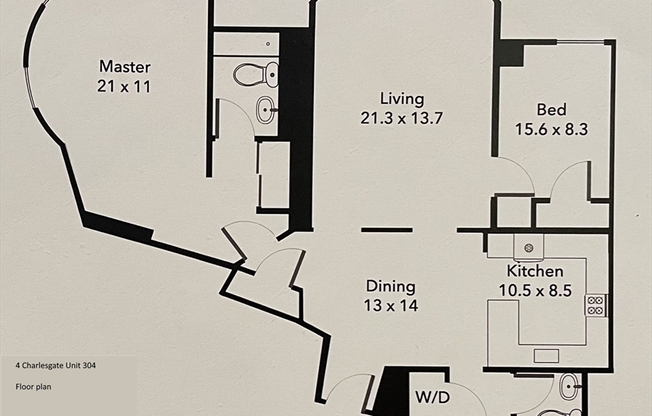 2 beds, 2 baths, 1,130 sqft, $4,850, Unit 304