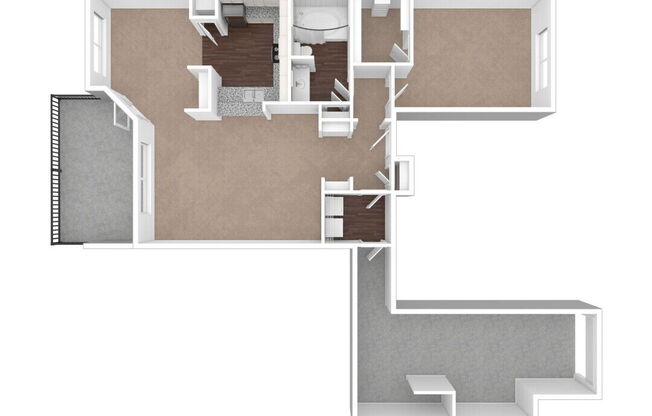 1 bed, 1 bath, 877 sqft, $1,596