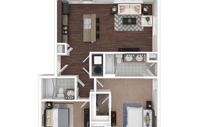 2 beds, 2 baths, 1,060 sqft, $1,395