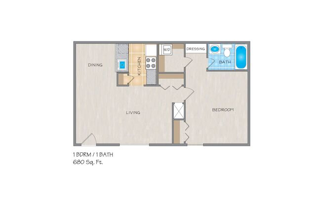 1 bed, 1 bath, 680 sqft, $1,050, Unit J309