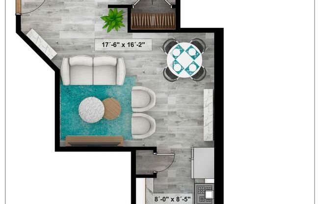 Studio, 1 bath, 502 sqft, $899, Unit 4V-101