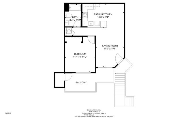 1 bed, 1 bath, 640 sqft, $2,295, Unit 103