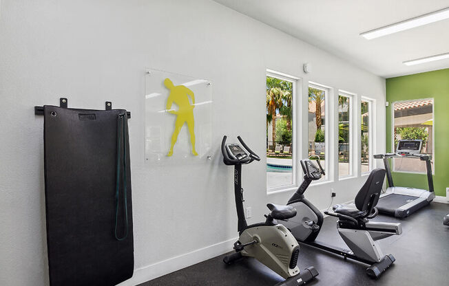 Community Fitness Center with Equipment at Monterra Apartments located in Las Vegas, NV.