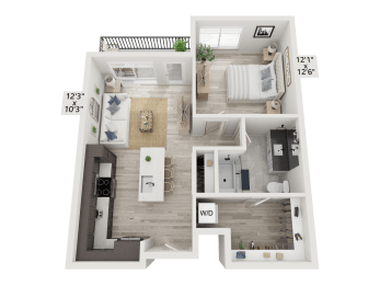 1 bed, 1 bath, 710 sqft, $1,858