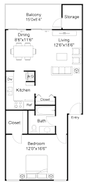1 bed, 1 bath, 835 sqft, $1,310
