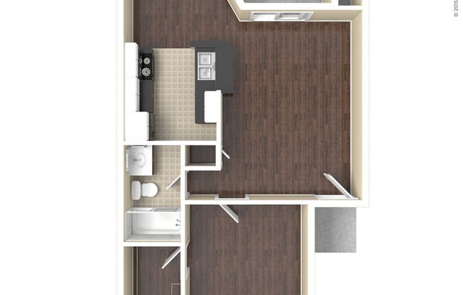 1 bed, 1 bath, 648 sqft, $875