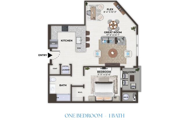 1 bed, 1 bath, 841 sqft, $2,755, Unit 1409