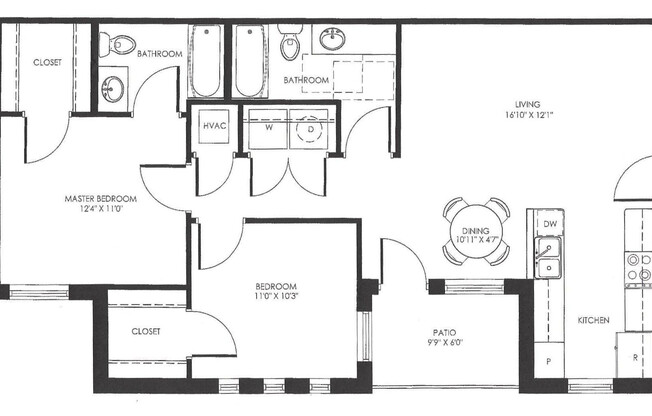 2 beds, 2 baths, 1,004 sqft, $995, Unit 235