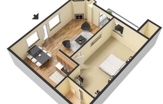 1 bed, 1 bath, 660 sqft, $2,195