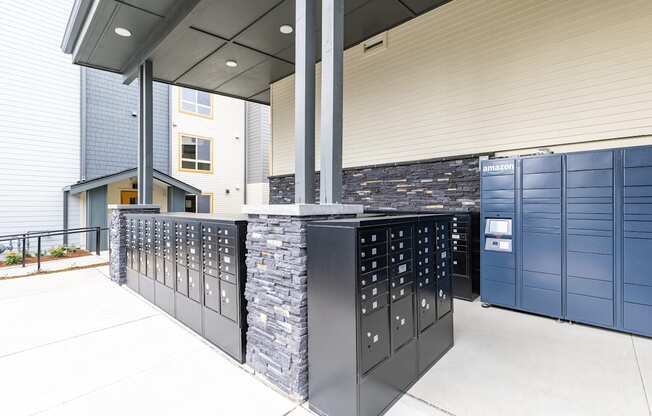 Outdoor Mail Area with Amazon Lockers