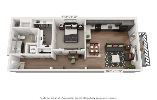 1 bed, 1 bath, 842 sqft, $1,861