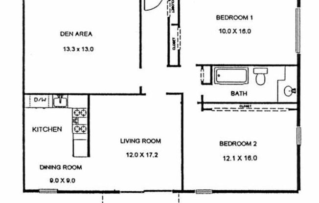 2 beds, 1 bath, 1,100 sqft, $1,600, Unit G207