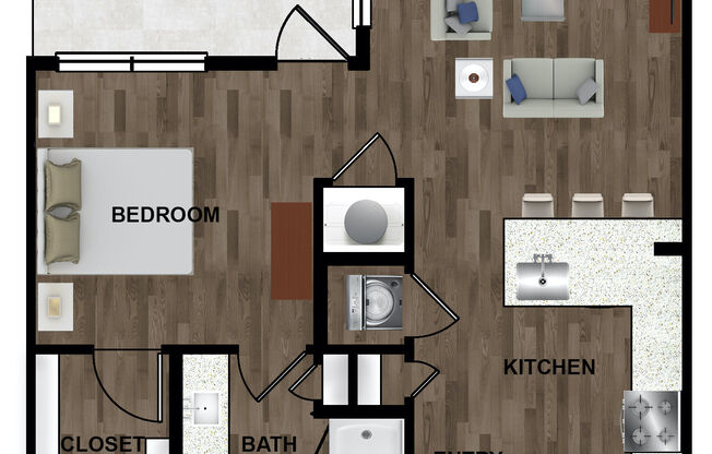 1 bed, 1 bath, 567 sqft, $1,062
