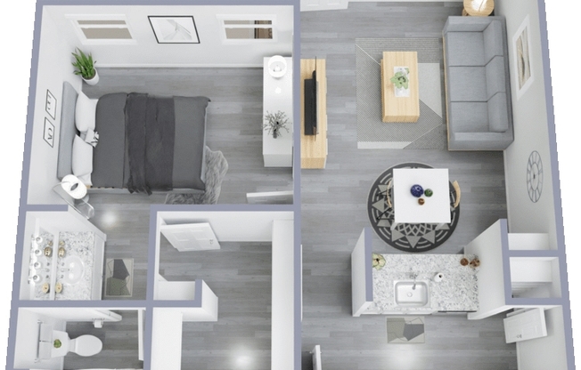 1 bed, 1 bath, 651 sqft, $1,072