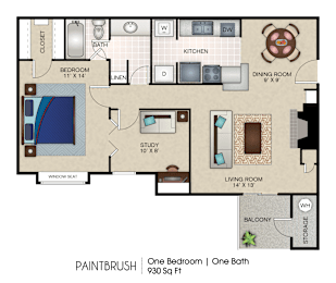 1 bed, 1 bath, 930 sqft, $1,395