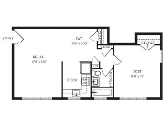 1 bed, 1 bath, 648 sqft, $2,101