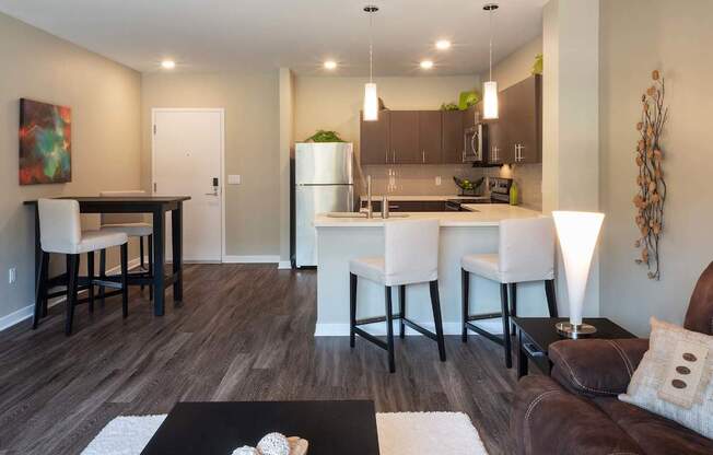 Kitchen And Living Area at Cosmopolitan Apartments, Pittsburgh, 15237