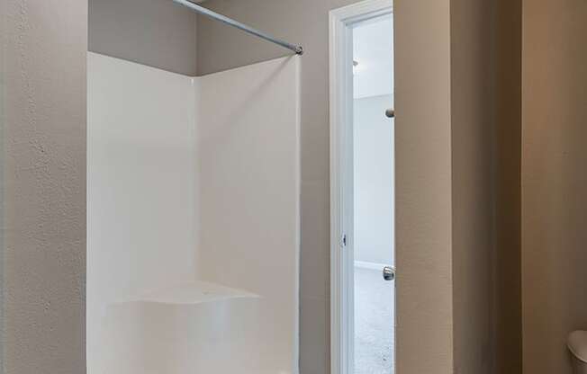 Spacious Shower with Built In Seat