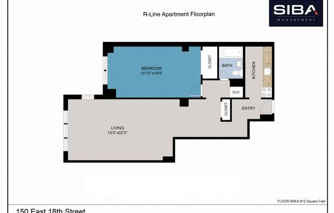 1 bed, 1 bath, 812 sqft, $5,450, Unit 10R