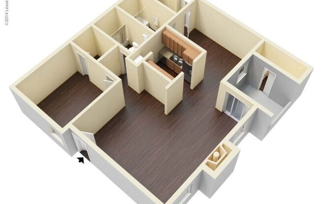 2 beds, 2 baths, 927 sqft, $1,365