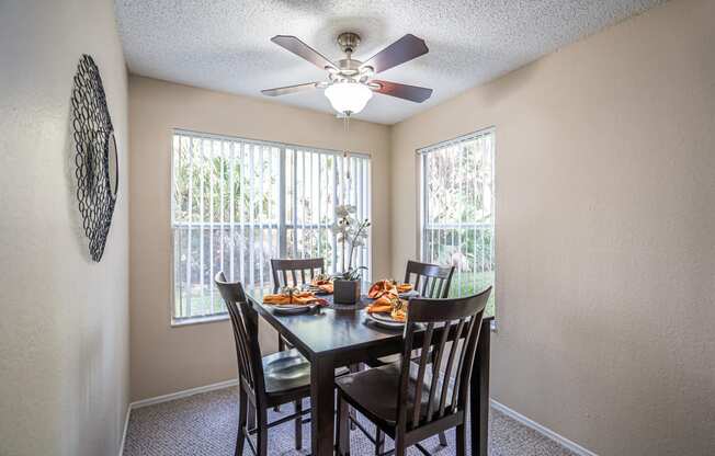 Model apartment home dining area