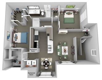 2 beds, 2 baths, 1,142 sqft, $1,828