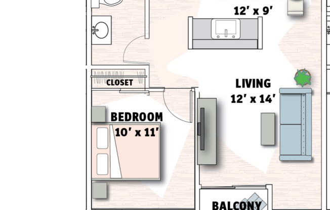 1 bed, 1 bath, 550 sqft, $2,395, Unit 107