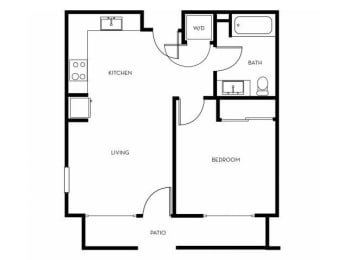 1 bed, 1 bath, 628 sqft, $1,919