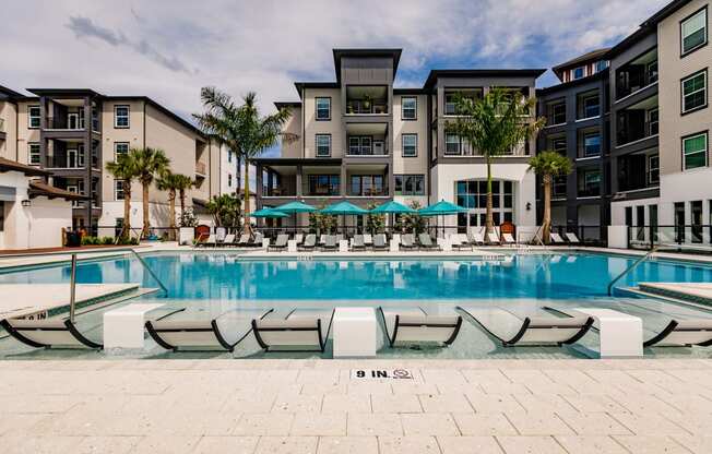 Resort style pool at Harrison Apartments, Sarasota