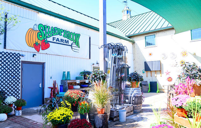 A garden center with a sign that says Shadybrook Farm at Madison Prickett Preserve, Yardley, 19067