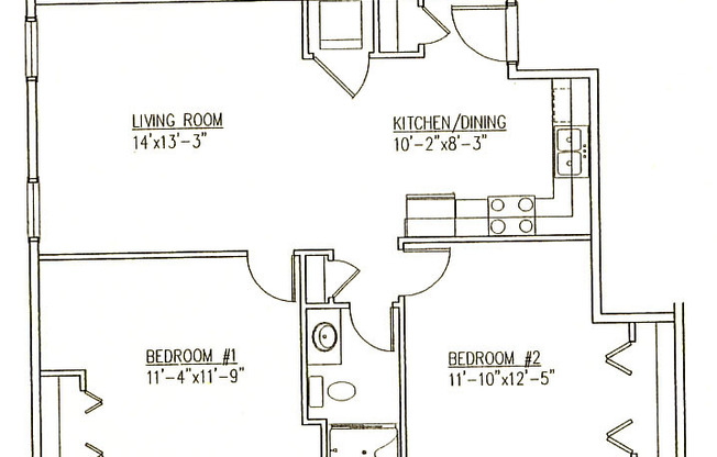 2 beds, 1 bath, 828 sqft, $1,145, Unit 202