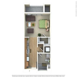 Studio, 1 bath, 489 sqft, $3,294