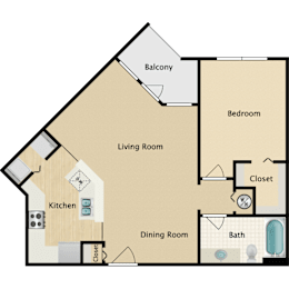 1 bed, 1 bath, 858 sqft, $1,553