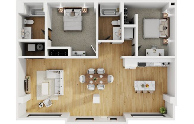 2 beds, 2 baths, 1,261 sqft, $1,925, Unit 8-107