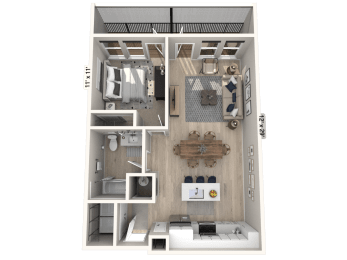 1 bed, 1 bath, 726 sqft, $1,878
