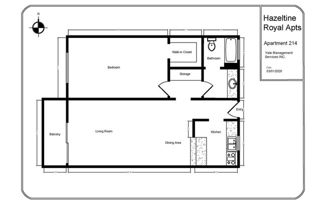 1 bed, 1 bath, 700 sqft, $1,995, Unit 206