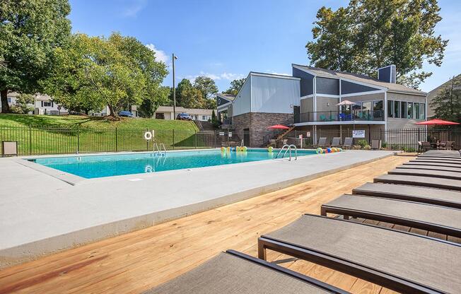 Swimming pool and deck at The Henley