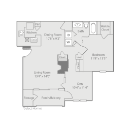 1 bed, 1 bath, 1,002 sqft, $1,386