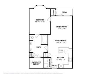 1 bed, 1 bath, 787 sqft, $1,069