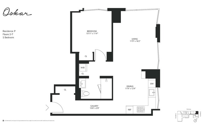 1 bed, 1 bath, 760 sqft, $5,100, Unit 2P