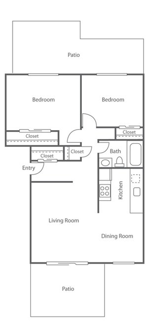 2 beds, 1 bath, 818 sqft, $3,038