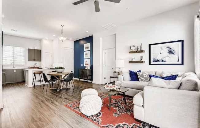 Living Room With Dining Area at Avilla Camelback Ranch, Phoenix, AZ