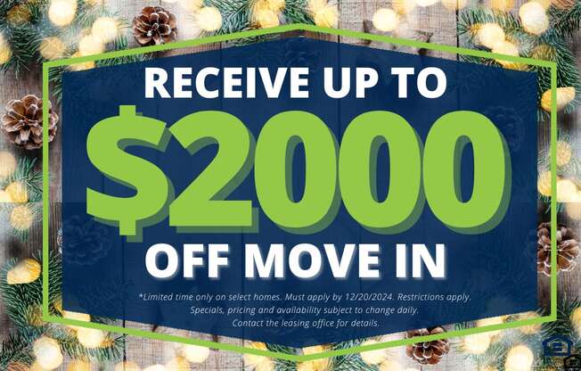 A promotional image offering up to $2000 off move-in for a limited time.