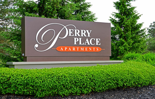 Entrance Sign at Perry Place Apartments