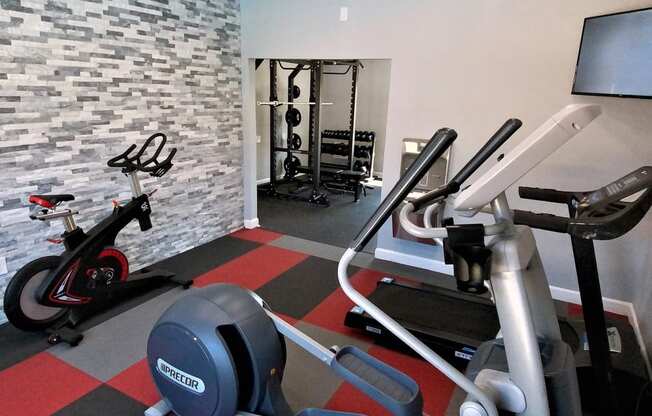 on-site gym at the landing apartments