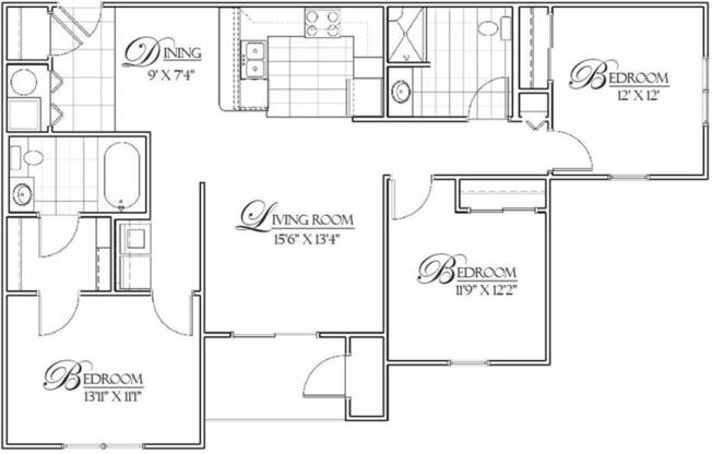 3 beds, 2 baths, 1,206 sqft, $1,876