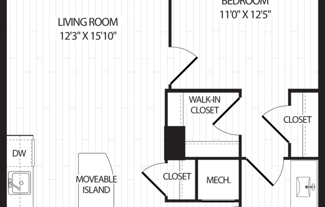 1 bed, 1 bath, 694 sqft, $2,245, Unit 203