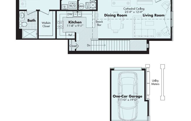 2 beds, 2 baths, 1,324 sqft, $2,425, Unit 401