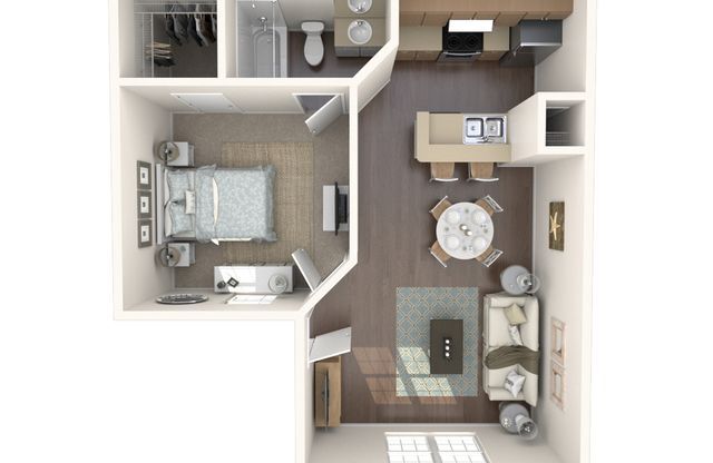 1 bed, 1 bath, 592 sqft, $1,454