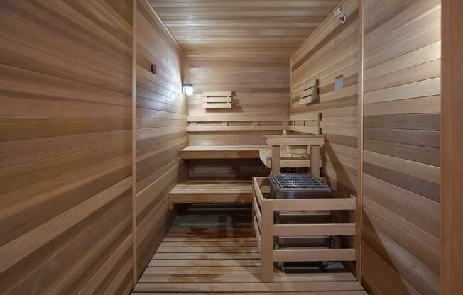 Sauna at Skye at Arbor Lakes Apartments in Maple Grove, MN